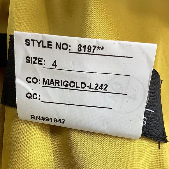 NEW Social Size 4 Flutter Sleeve Draped Wrap Maxi Dress Marigold $236 mrsp J3-10 - Picture 6 of 10